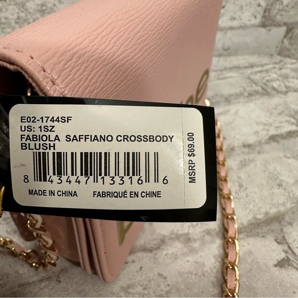 NWT BEBE Fabiola Saffiano Black Gold Tone Crossbody Chain Purse Bag - Picture 3 of 7